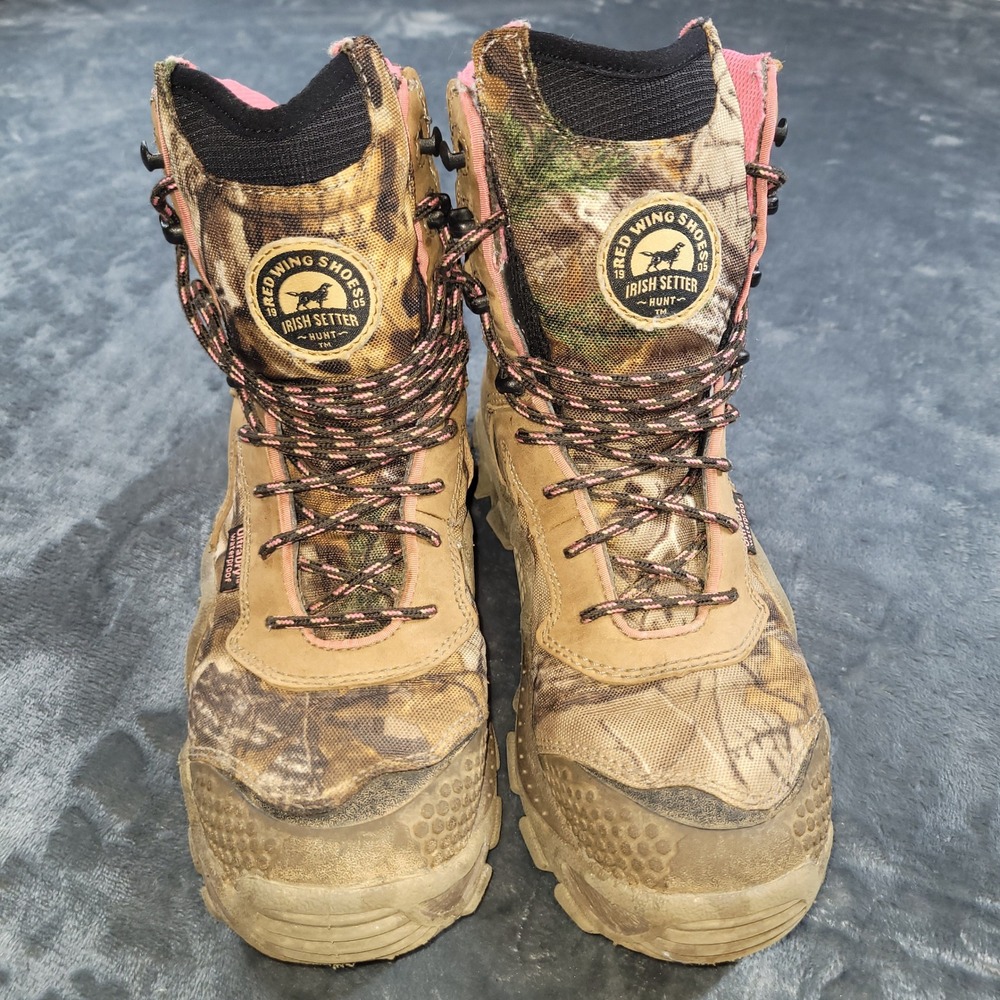 Irish Setter Red Wing Vaprtrek Camo Waterproof Hunting Boots Womens 7 Pink 2862